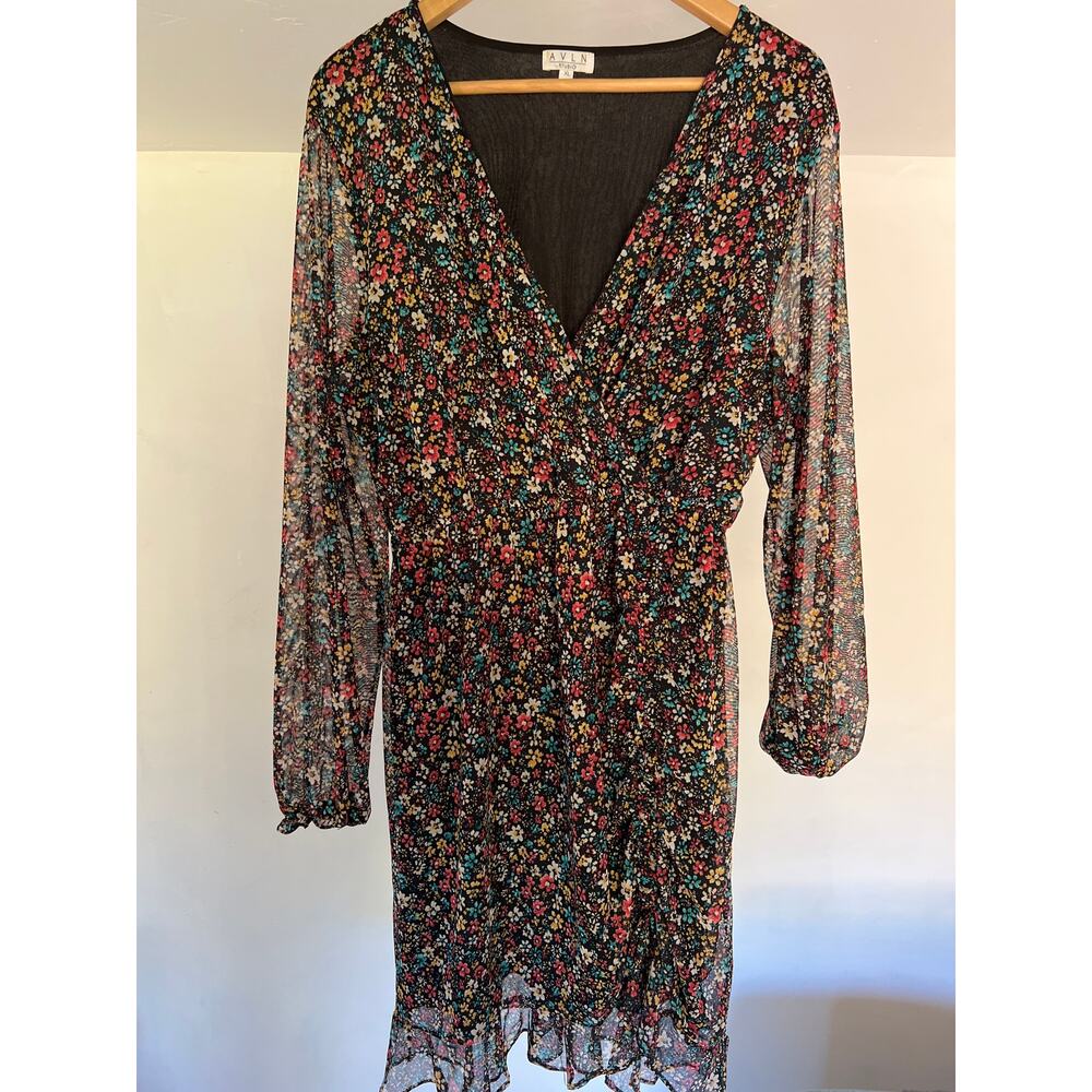 AVLN Black Floral  dress